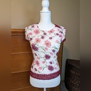 Vintage Magic Popcorn CRINKLE BUBBLE Travel Top OS 1990's